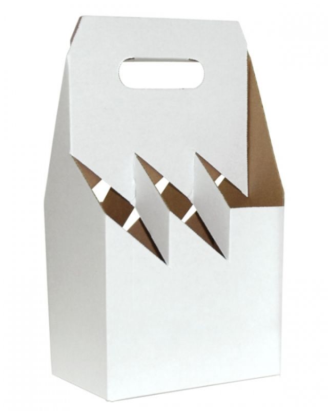 Gift Boxes -  Wine Box Carrier 6 Btl White 178x267x305mm  - Pack of  50