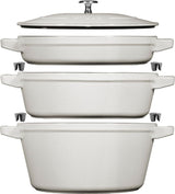 4pc-Stackable-Cocotte-Set-24cm-White-Truffle