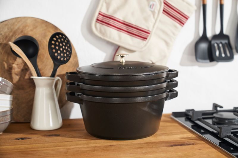 4pc-Stackable-Cocotte-Set-24cm-Black