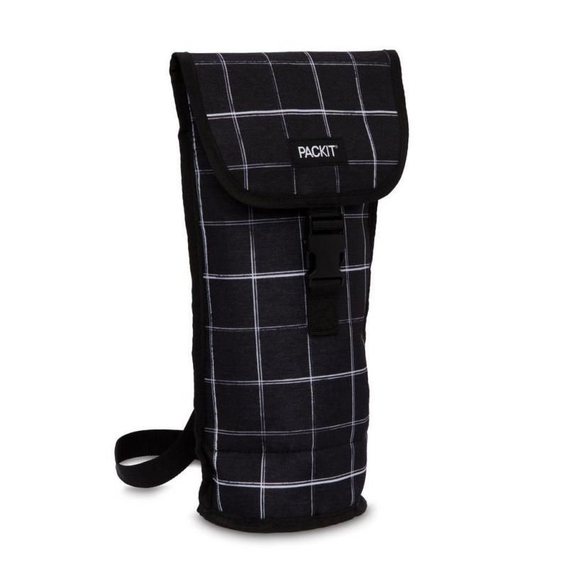PackIt Freezable Napa Wine Bag - Black Grid