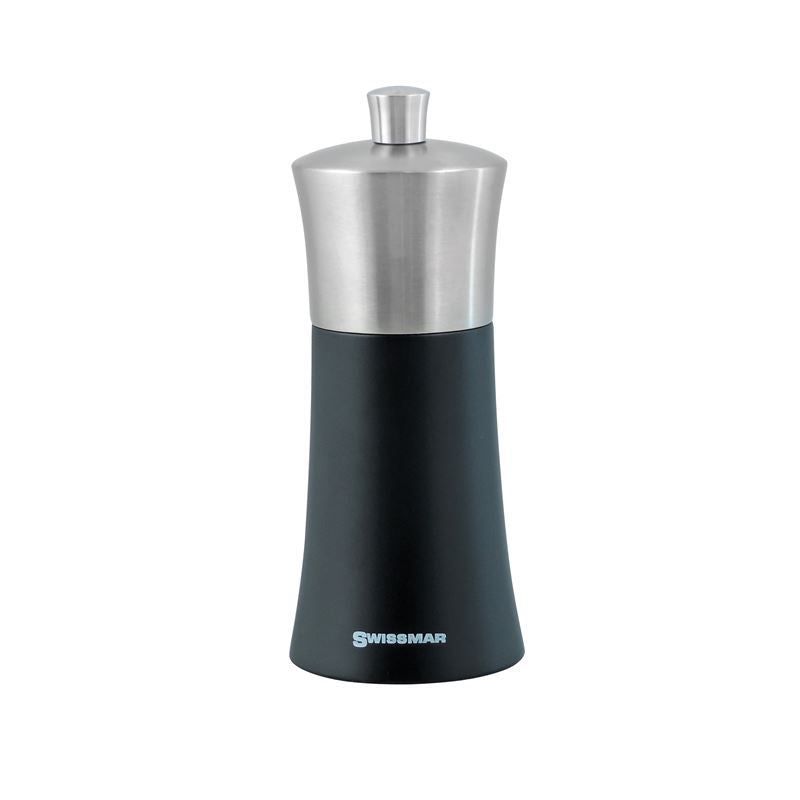 Swissmar Torre Black Matte Stainless Steel Top Salt Mill 6 Inches