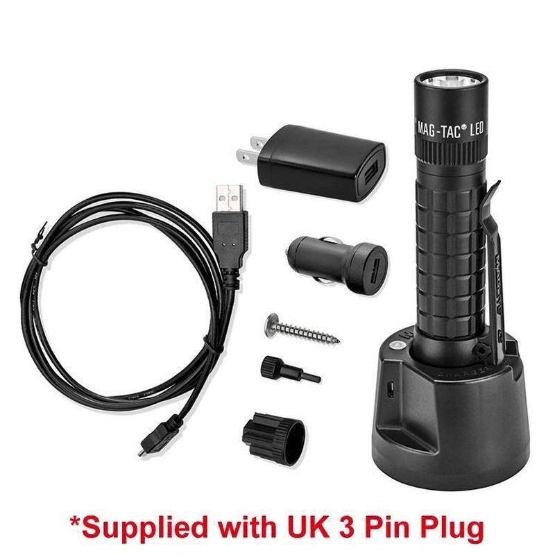 Maglite Magtac Led Rechargeable Flashlight System Crowned Bezel