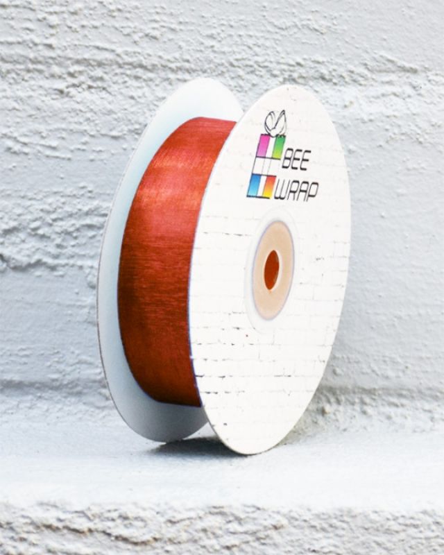 Ribbon -  Cut Edge Organza 25mm X 50mtrs Copper