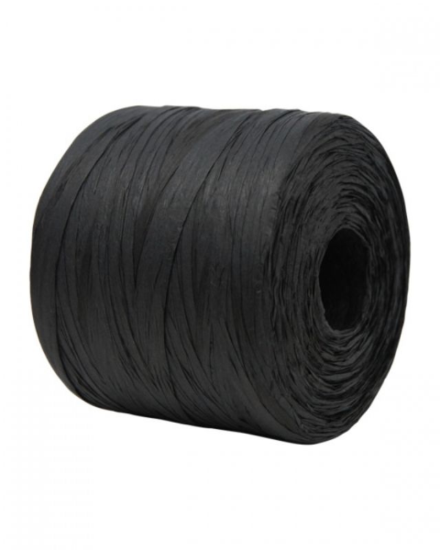 Ribbon -  Paper Raffia Bulk4mm X 500mtrs Black