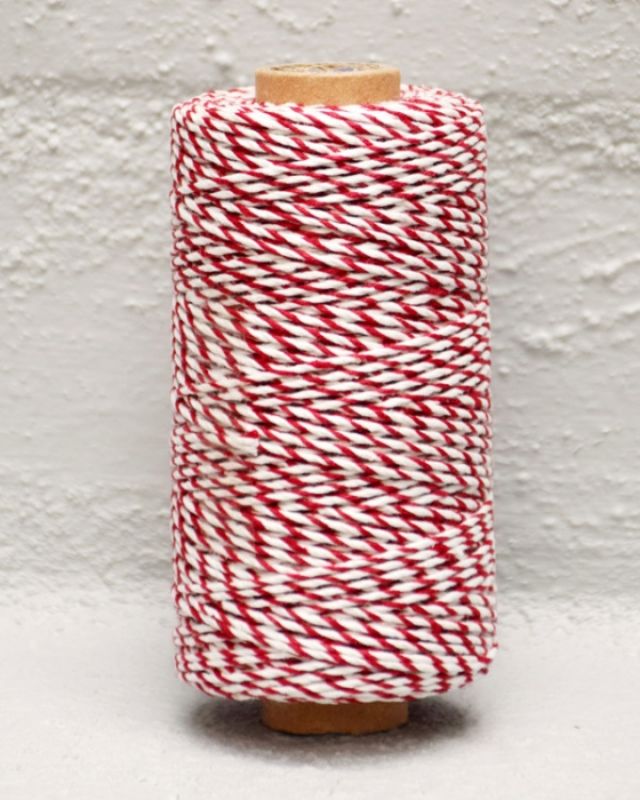 Ribbon -  Bakers Twine 2mm X 100mtrs Red/Whi