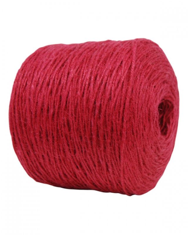Ribbon -  Jute Twine Bulk 3mm x 500mtrs Red