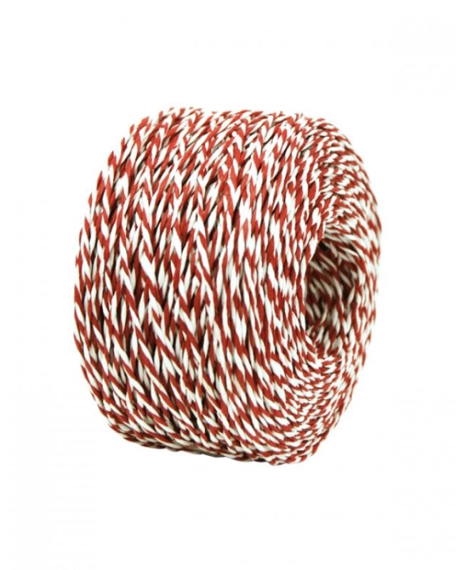 Ribbon -  Two Tone Paper Twine 2mm x 100mtrs Red/Whi