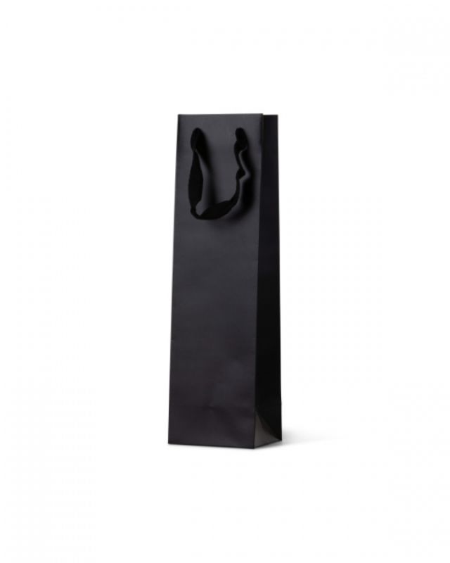Wine Bottle Bags -  Deluxe Black Single Wine Bag  - Pack of  100