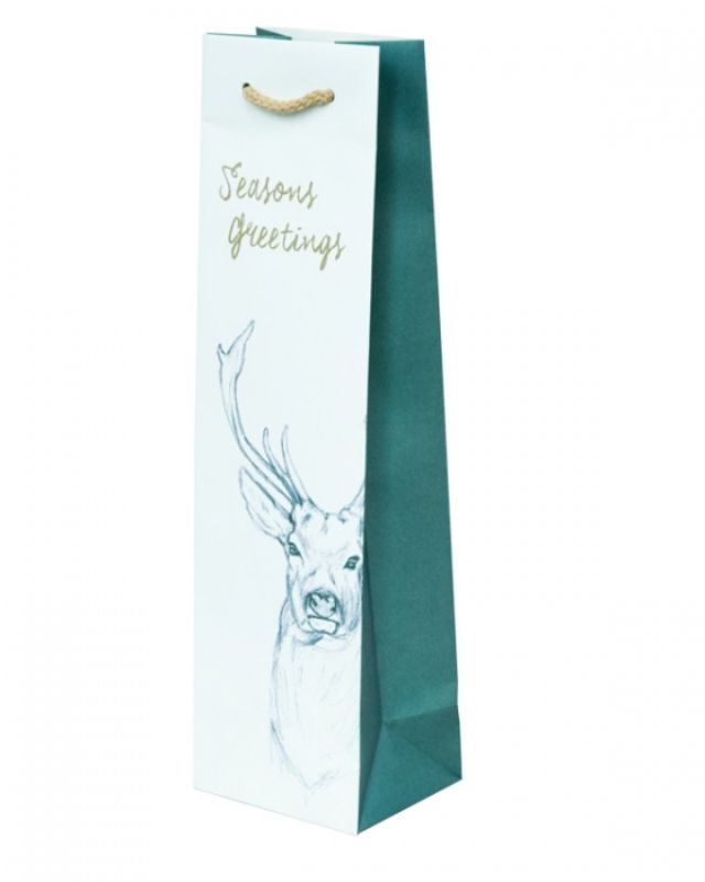 Paper Bags -  Stag Forest Single Wine White Paper Bag  - Pack of  100