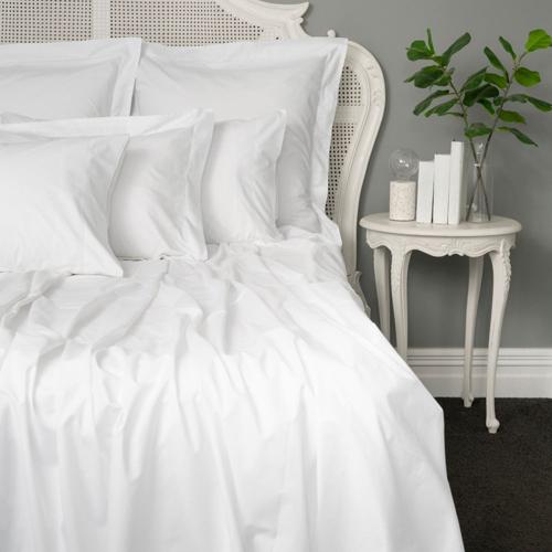 Baksana - 500TC Long Double Fitted Sheet Optic White