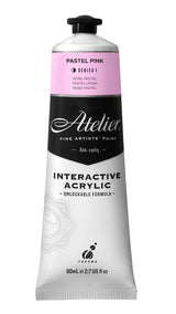 ATELIER 80ml PASTEL PINK acrylic paint, ideal for artists, offers versatile control and vibrant results for creative projects.