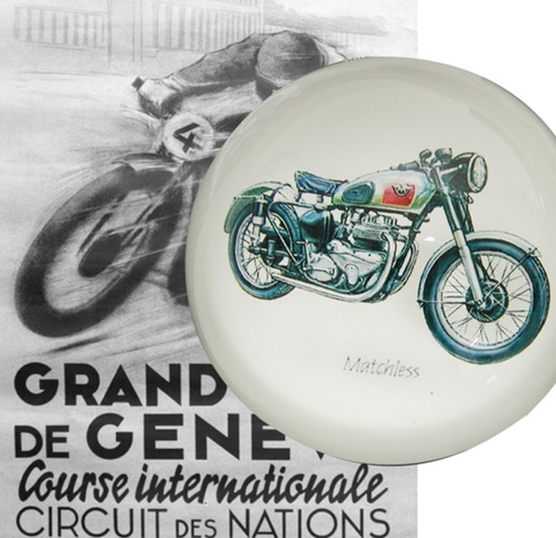 Paper Weight - Motorbike Cruise Crys 8cm (Set of 4)