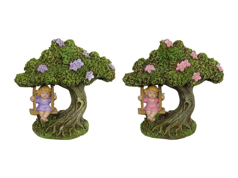 Ornament - Fairy in Tree Swing 10cm (Set of 4 Asst)