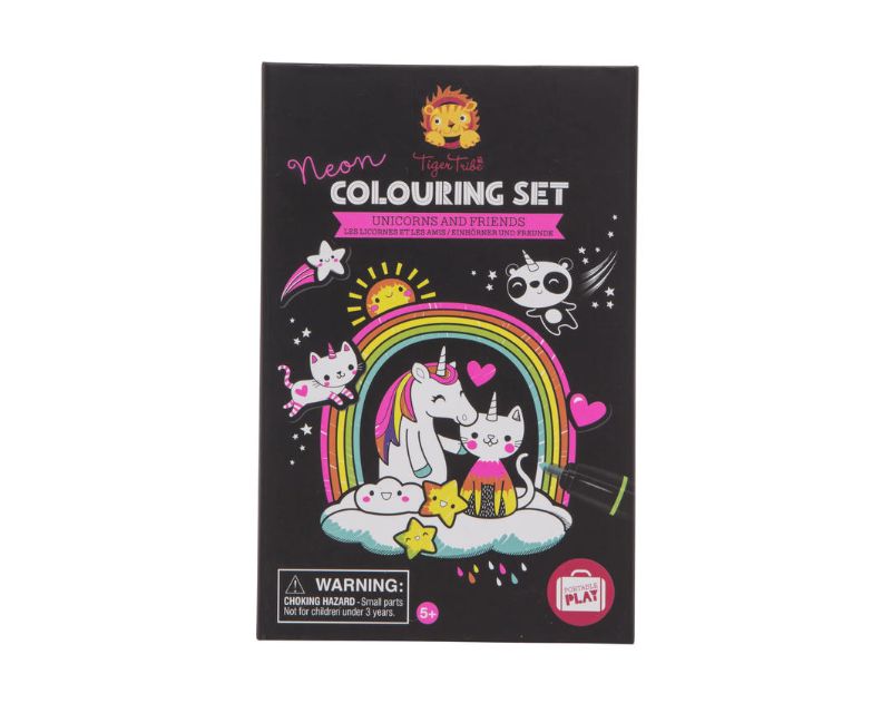 Neon Colouring Kit - Unicorn &amp; Friends - Tiger Tribe
