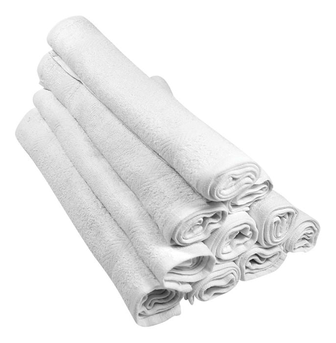 Commercial 33cm x 33cm face cloth, 40g, durable and absorbent for professional cleaning and skincare in spas and salons.