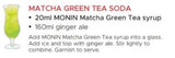 Syrup Matcha Green Tea - 700ML