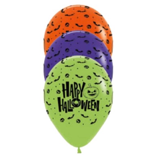 Balloon - Sempertex 30cm Happy Halloween Fashion Assorted Latex Balloons, 12PK