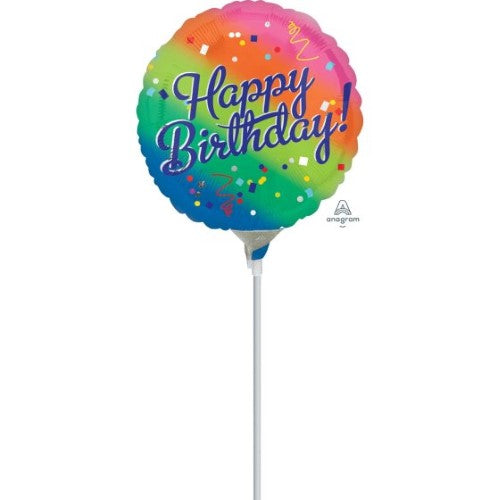 Balloon - 22cm Inflated Happy Birthday Fancy Type