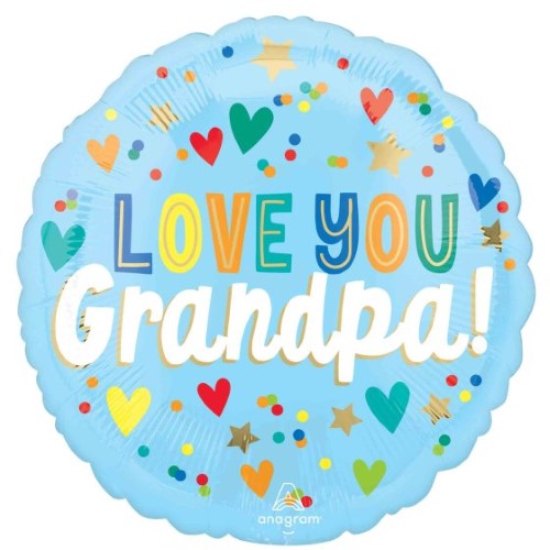 Balloon - 45cm Standard HX Love You Grandpa Hearts