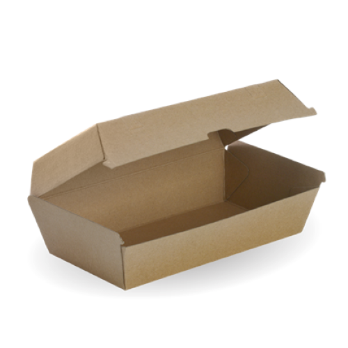 Box Snack Bioboard Large Brown Unlined 204x109x84mm - 50PC
