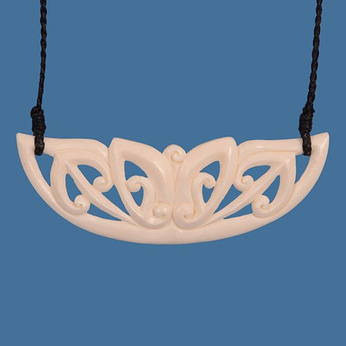 Pendant Necklace - Kowhaiwhai Ngatu Kaka (9.5 x 3.1cm)