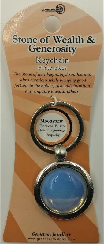 Crystal Keyring - Moonstone (Set Of 6)