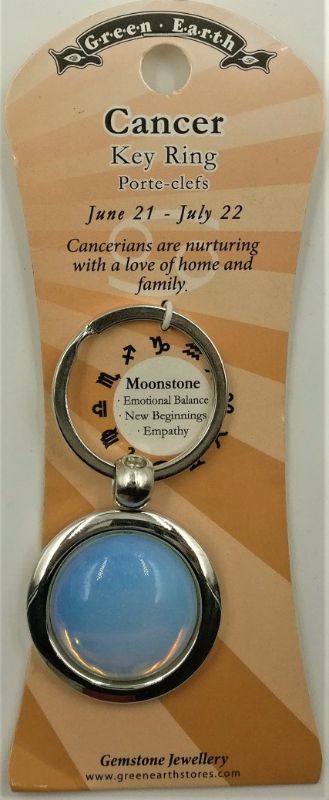 Zodiac Keyring - Cancer Moonstone (Set Of 6)