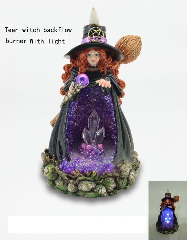 Crystal Backflowburner W/Led - Witch Purple (17.50cm)