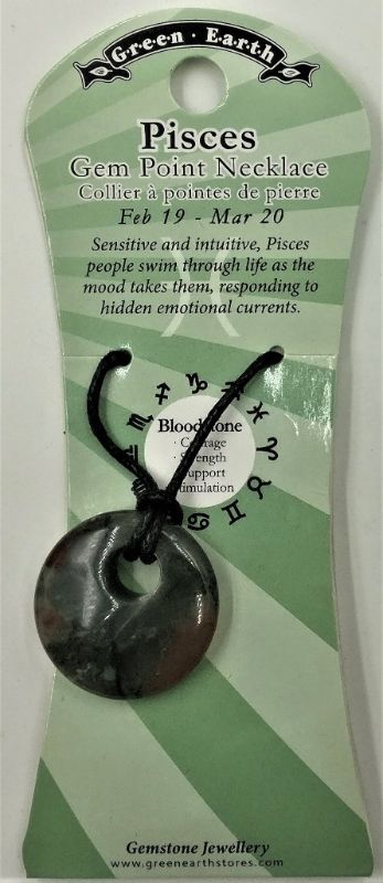 Donut Pendant - Zodiac Pisces Bloodstone (Set Of 3)