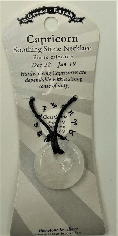 Donut Pendant - Zodiac Capricorn Clear Quartz (Set Of 3)