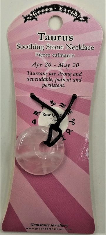 Donut Pendant - Zodiac Taurus Rose Quartz (Set Of 3)