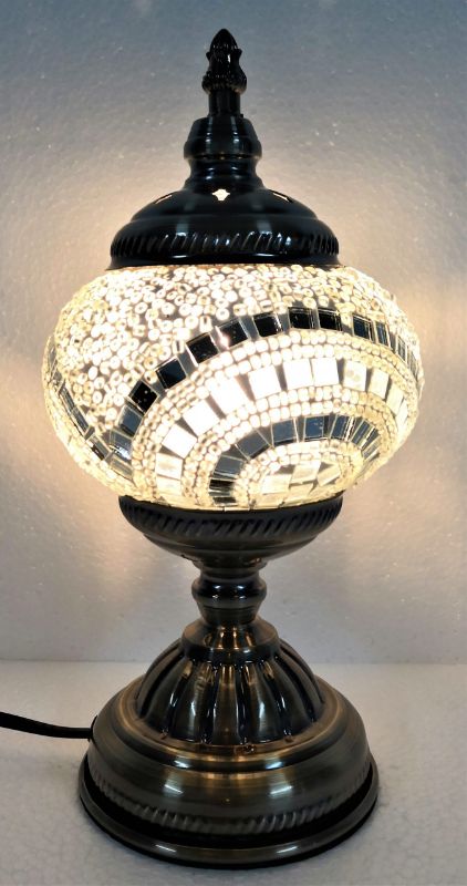 Turkish Mosaic Lamp - White (28.5cm)
