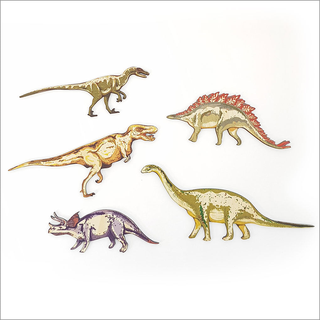 Pine Wall Art: Dinosaurs Set