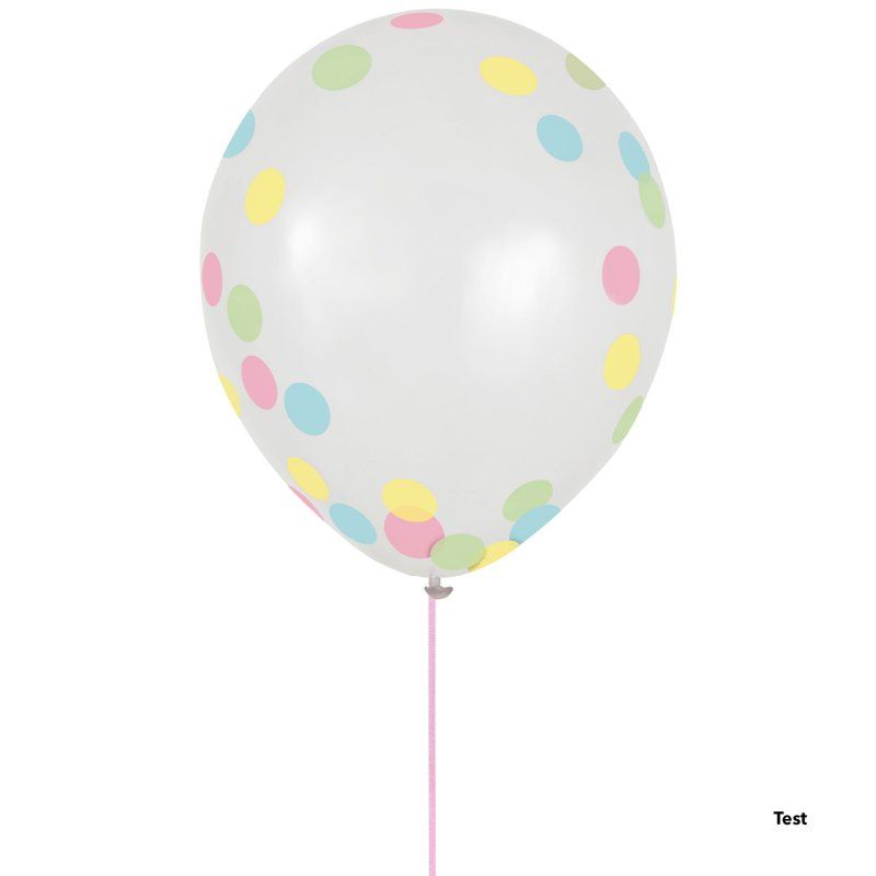 Pack of 6 vibrant pastel confetti latex balloons, 30cm, perfect for celebrations and decorations.