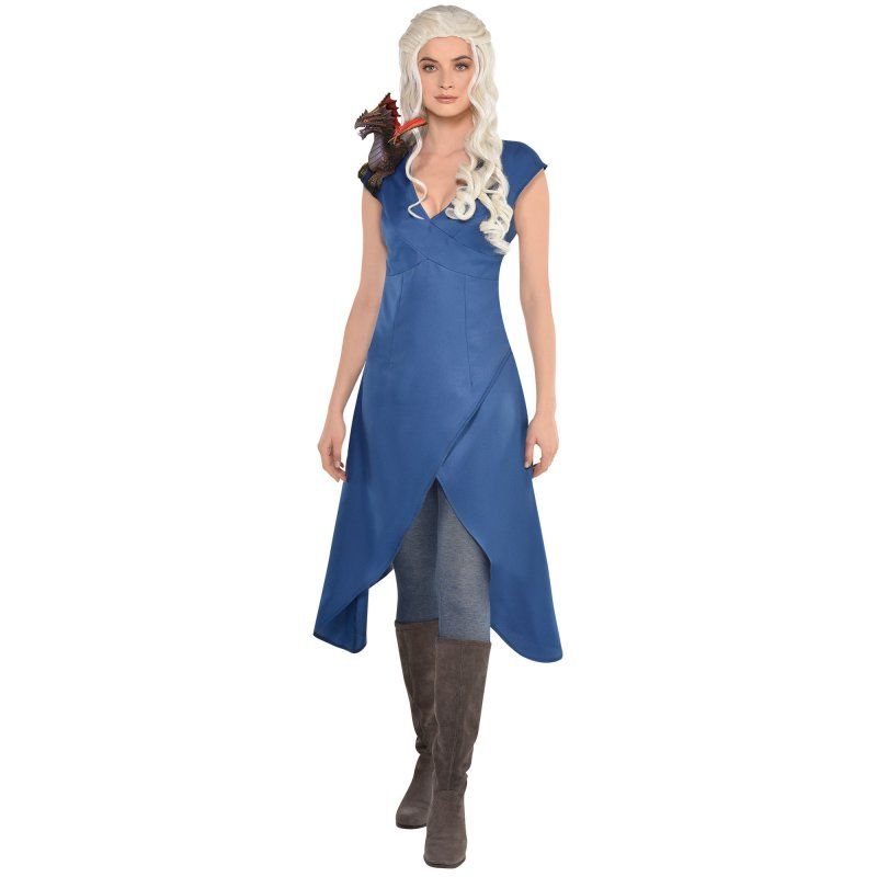 Elegant slate blue dress for adults, perfect for Halloween and themed parties, offering comfort and versatility.