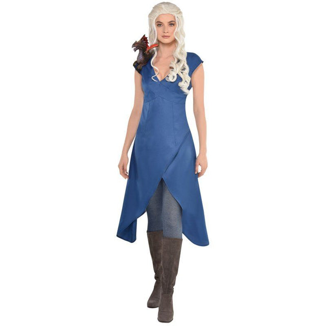 Elegant slate blue dress for adults, perfect for Halloween and themed parties, offering comfort and versatility.