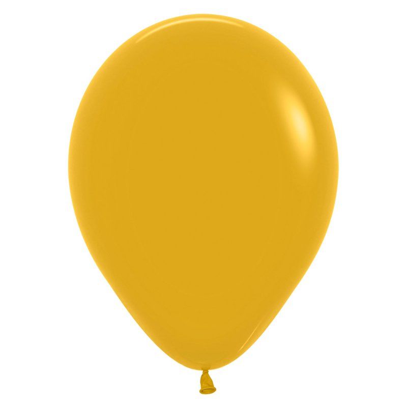 Vibrant 30cm Sempertex Fashion Mustard latex balloons, pack of 25, perfect for celebrations and stylish balloon displays.
