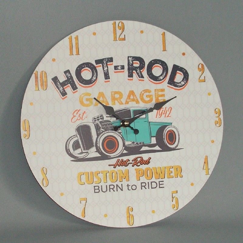 CLOCK - HOT ROD (34cm)