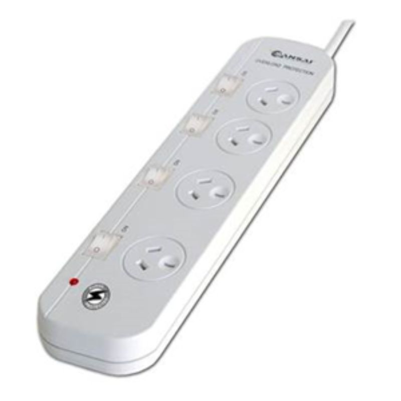 Sansai 4 Way Surge Powerboard with Individual Switches