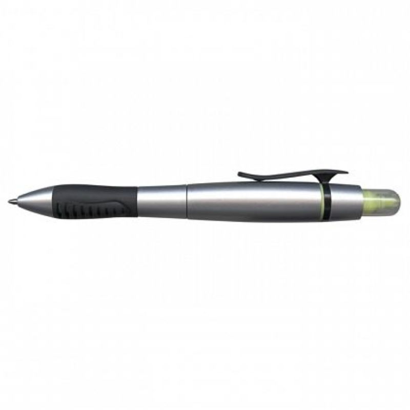 Duo Pen with Highlighter - Silver / Yellow (Set of 50)
