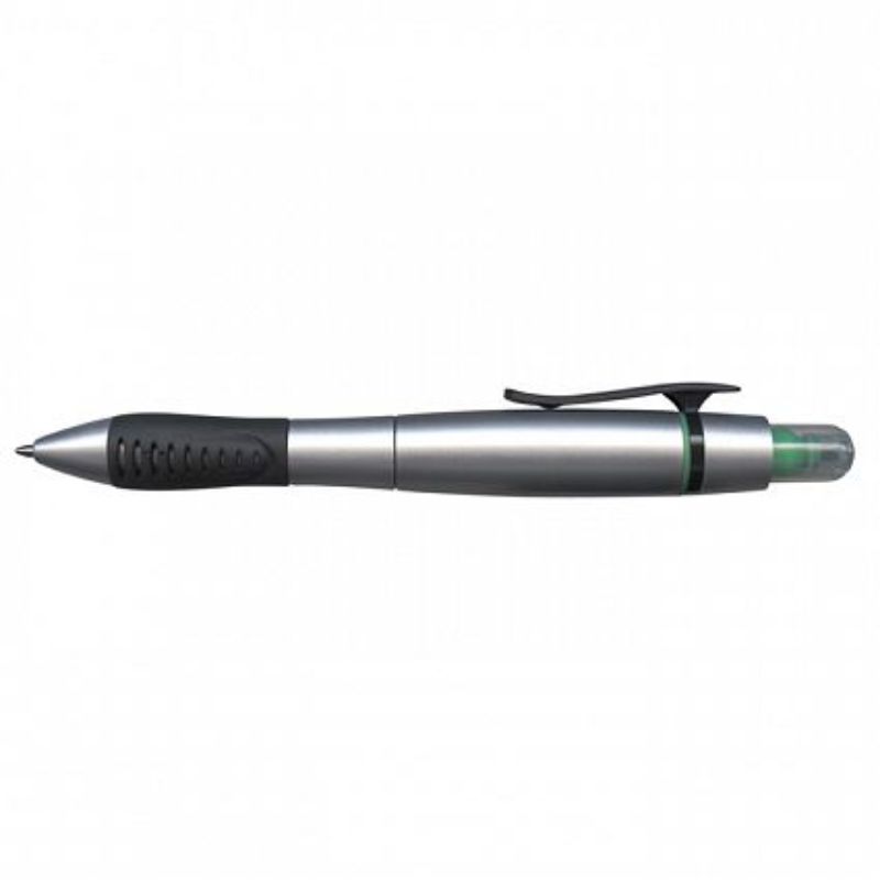 Duo Pen with Highlighter - Silver / Green (Set of 50)