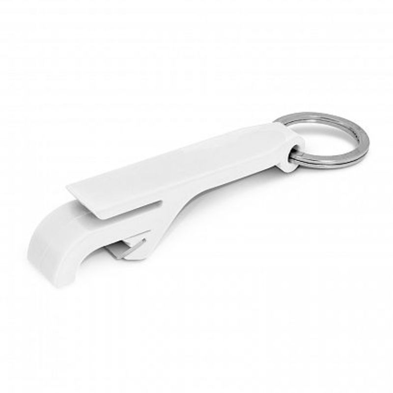 Snappy Bottle Opener Key Ring - White (Set of 100)