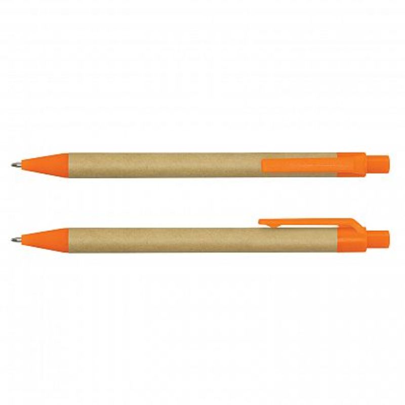 Eco Pen - Natural / Orange (Set of 100)