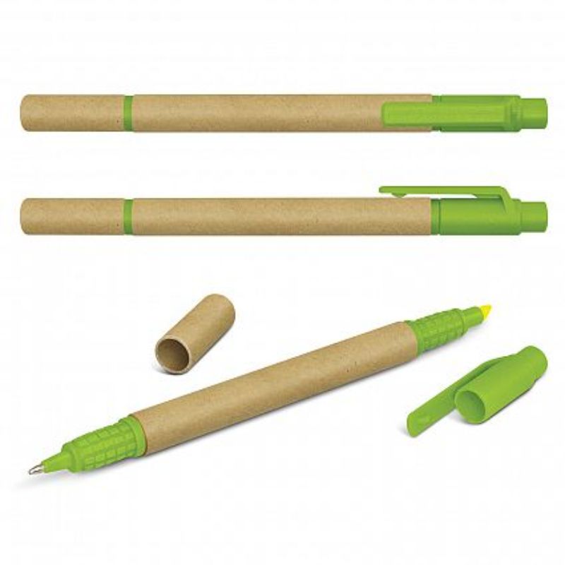 Eco Pen Highlighter - Natural / Bright Green (Set of 100)