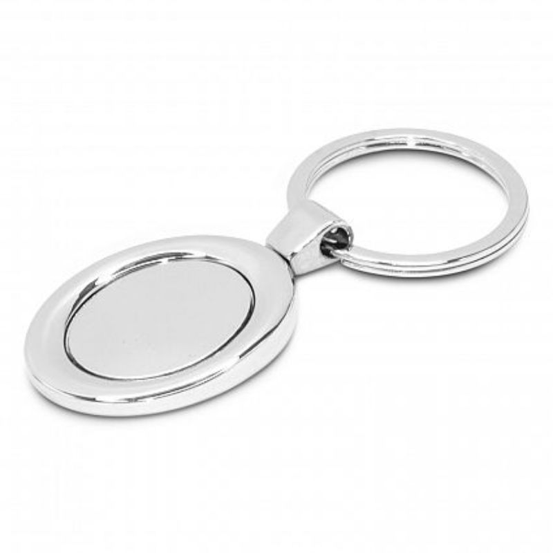 Oval Metal Key Ring - Shiny Chrome (Set of 30)