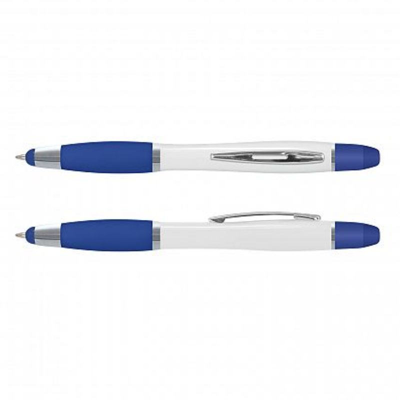 Vistro Multi Function Pen - White / Dark Blue (Set of 50)
