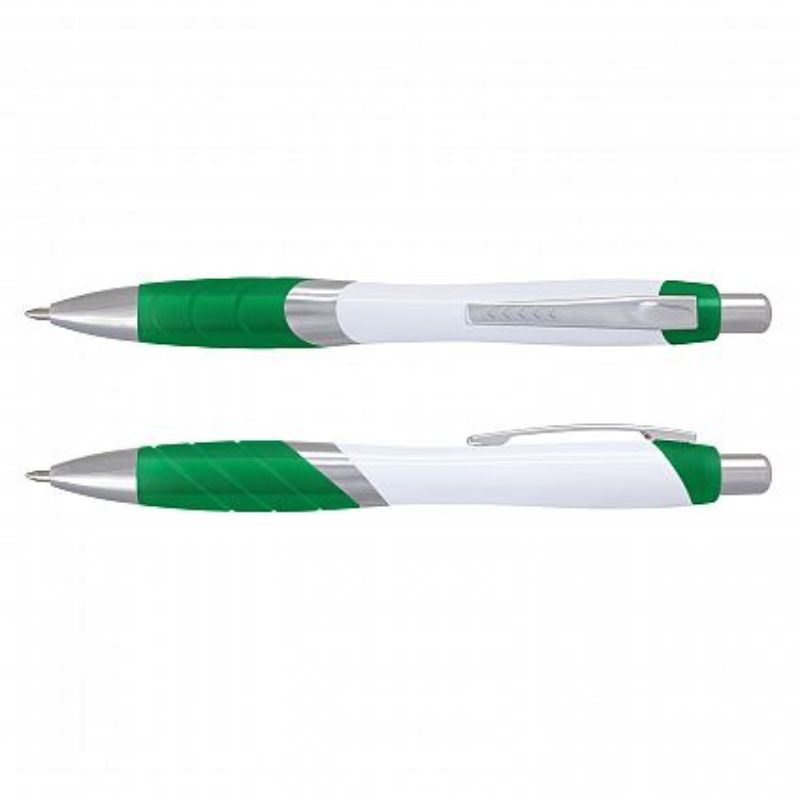 Borg Pen - White / Green (Set of 100)