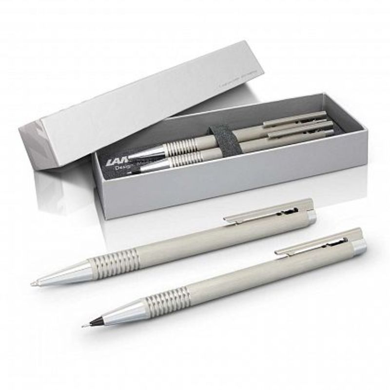 Lamy Logo Pen and Pencil Set (Brushes Silver)