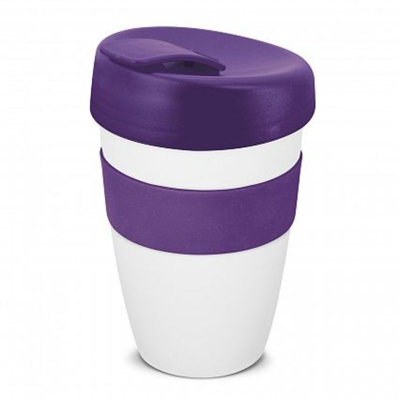 Express Cup - Double Wall White / Purple (Set of 12)