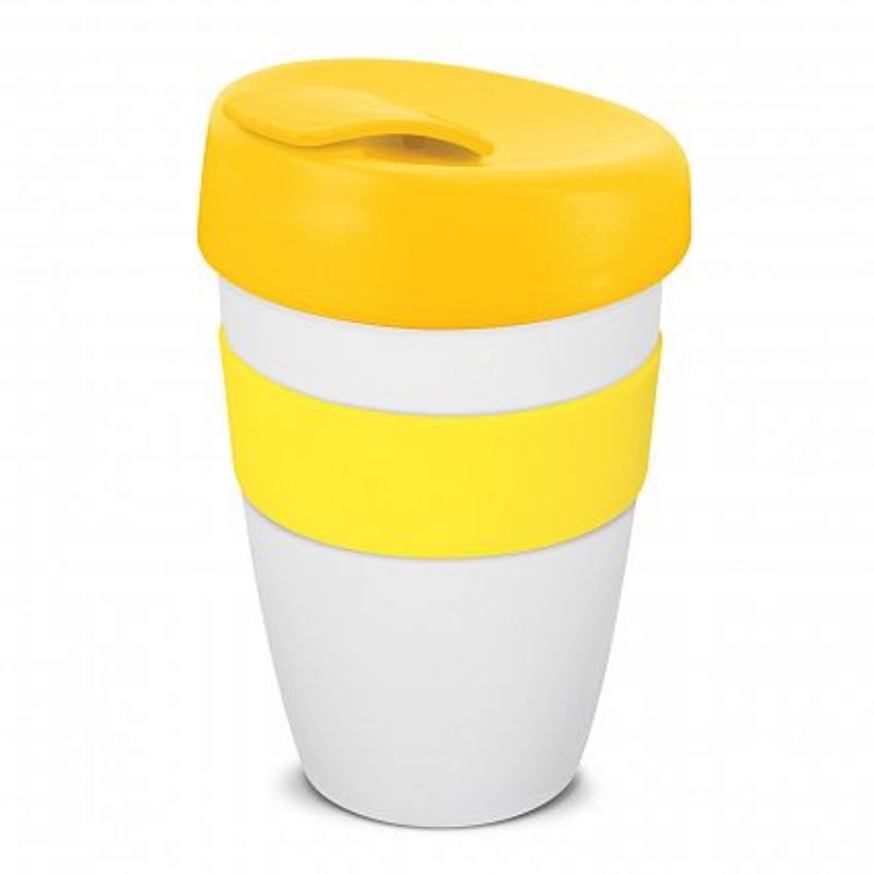 Express Cup - Double Wall White / Yellow (Set of 12)